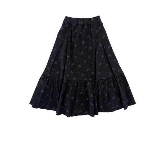 TAMBERE Other - TAMBERE - FLORAL PRINT LONG SKIRT - 100%COTTON - BLACK/PURPLE